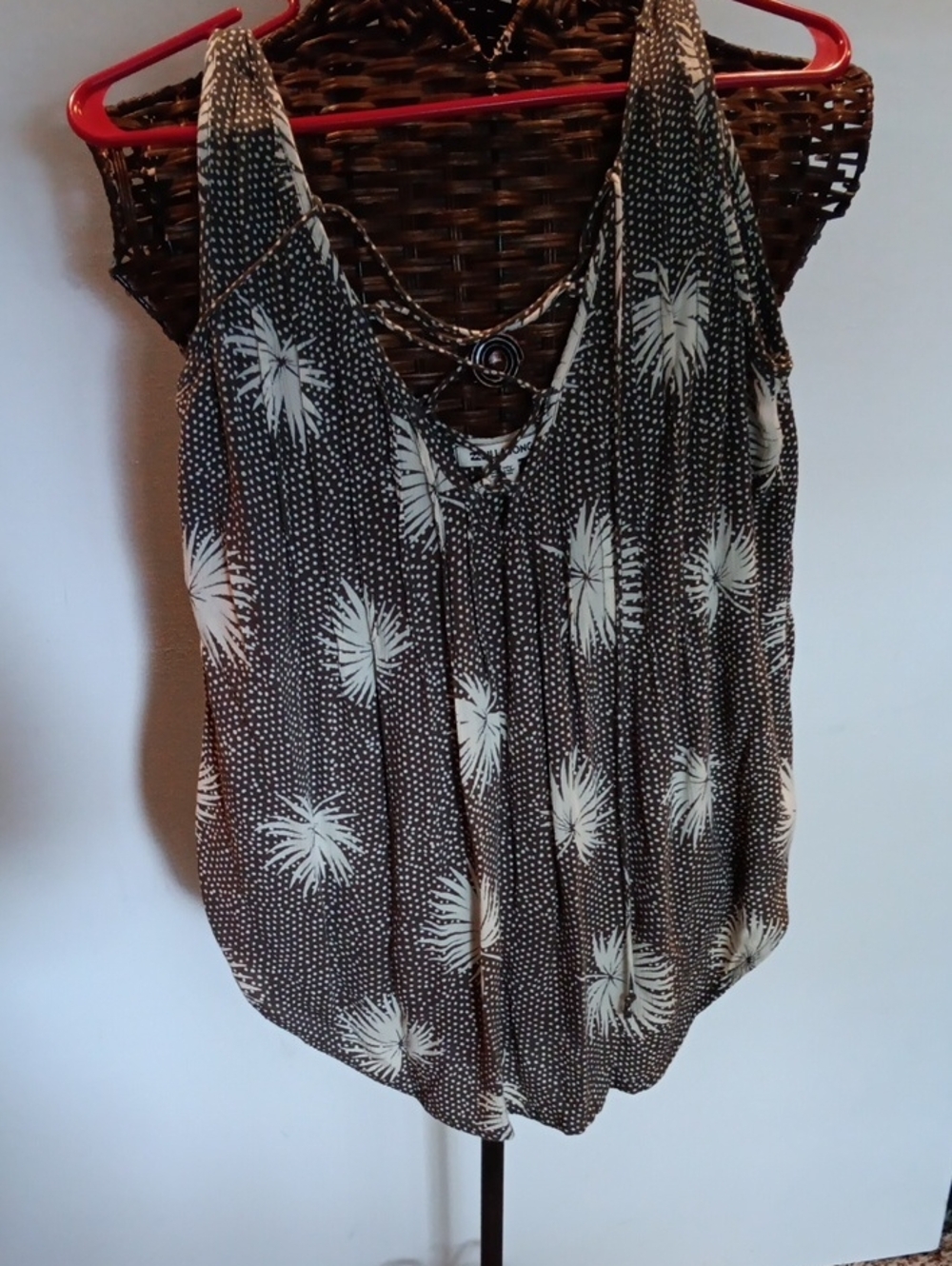 Billabong Brown Palm-Print Sleeveless V-Neck Camisole